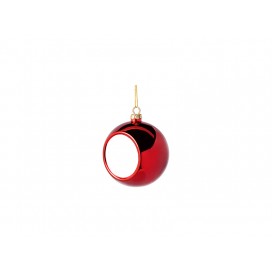 6cm Plastic Christmas Ball Ornament w/ insert (Red) (10/pack)