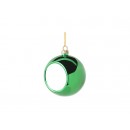 8cm Plastic Christmas Ball Ornament w/ insert (Green) (10/pack)