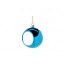 8cm Plastic Christmas Ball Ornament w/ insert (Light Blue) (10/pack)