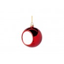 8cm Plastic Christmas Ball Ornament w/ insert (Red) (10/pack)