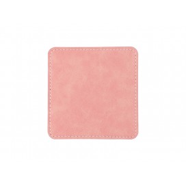 PU Leather Square Mug Coaster(Pink, 10*10cm) (10/Pack)