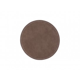 PU Leather Round Mug Coaster(Gray, 9.5cm) (10/Pack)