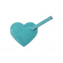 Double Side PU Leather Luggage Tag(Green, Heart Shape) (10/Pack)