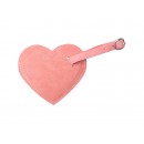 Double Side PU Leather Luggage Tag(Pink, Heart Shape) (10/Pack)