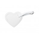 Double Side PU Leather Luggage Tag(White, Heart Shape) (10/Pack)