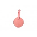 Double Side PU Leather Luggage Tag(Pink, Round Shape) (10/Pack)