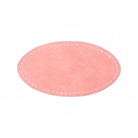 PU Leather Badge Name Tag(Pink, Oval) (10/Pack)