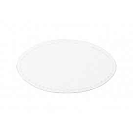 PU Leather Badge Name Tag(White, Oval) (10/Pack)