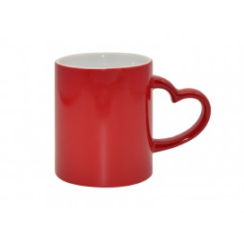 11oz Red Color Change Mug with Heart Handle (48/case)