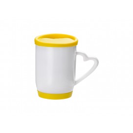 12oz/360ml Ceramic Mug w/ Silicon Lid and Base(Yellow)(36/pack)