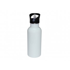 600ML Stainless Steel Water Bottle with Straw Top - White(50/pack)