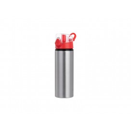 750ml Alu Water Bottle with Red Cap (Silver) (10/pack)