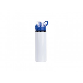 750ml Alu Water Bottle with Blue Cap (White) (10/pack) 