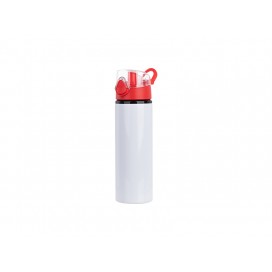 750ml Alu Water Bottle with Red Cap (White) (10/pack)