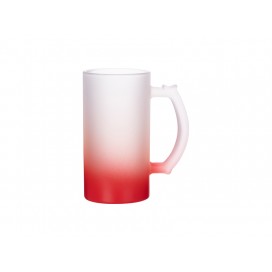 16oz Glass Beer Mug Gradient Red (10/carton)