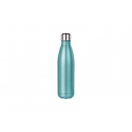 17oz/500ml Glitter Stainless Steel Cola Shaped Bottle (Light Blue) (50/carton)