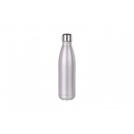 17oz/500ml Glitter Stainless Steel Cola Shaped Bottle (Silver) (50/carton)
