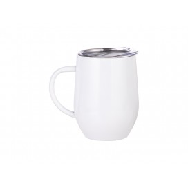 12oz/360ml Stainless Steel Wine Cup with Handle (White) (25/carton)