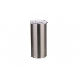 16oz/480ml Stainless Steel Tumbler with Straw & Lid (Silver) (20pcs/pack)
