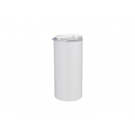 16oz/480ml Stainless Steel Tumbler with Straw & Lid (White) (20pcs/pack)