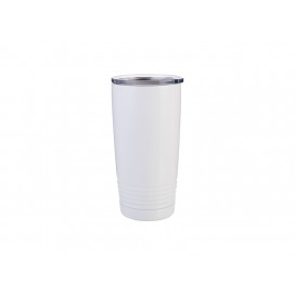 20oz Stainless Steel Tumbler with Ringneck Grip (White) (25pcs/pack)