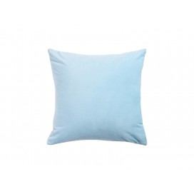 Pillow Cover(Plush, Light Blue W/ White)