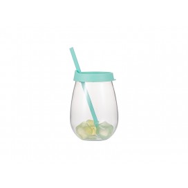 Sublimation 10oz/300ml Clear Plastic Stemless Cup (Light Green, w/ Reusable Ice Cubes)(10/pack)