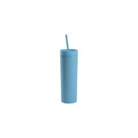 Sublimation 16OZ/473ml Double Wall Plastic Mug with Straw & Lid (Light Blue, Paint) (10/pack)