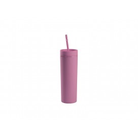 Sublimation 16OZ/473ml Double Wall Plastic Mug with Straw & Lid (Light Purple, Paint) (10/pack)