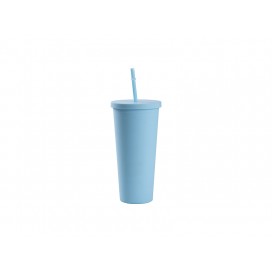 Sublimation 24OZ/700ml Double Wall Plastic Tumbler with Straw & Lid (Light Blue, Paint)(10/pack)