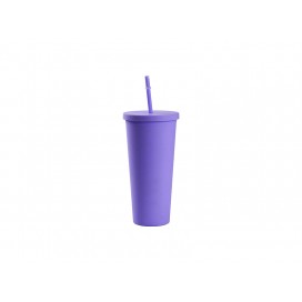 Sublimation 24OZ/700ml Double Wall Plastic Tumbler with Straw & Lid (Purple, Paint)(10/pack)
