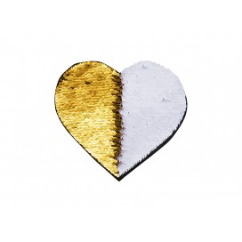 Flip Sequins Adhesive (Heart, Gold W/ White)