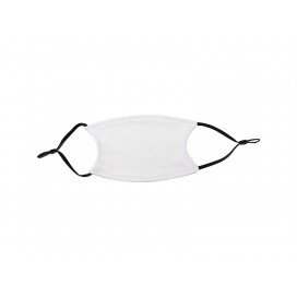 11*16.5cm Sublimation Face Mask with Filter With Black strap (Full White,small) (10/pack)