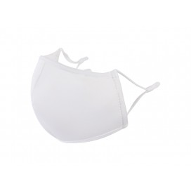 3D Mask White With white Elastic Ear Loops