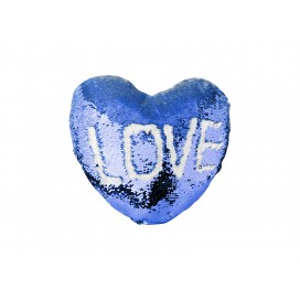 Heart Shaped Sequin Pillow Cover(Dark Blue w/ White, 39*44cm)(10/pack)