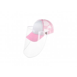 Sublimation Adult Mesh Cap w/o Removable Face Shield (Pink) (10/pack)