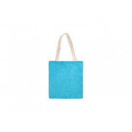 Blended Plush Tote Bag(White w/ Light Blue,34*37cm) (10/pack)