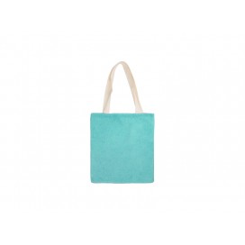 Blended Plush Tote Bag(White w/ Green,34*37cm) (10/pack)