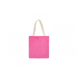 Blended Plush Tote Bag(White w/ Pink,34*37cm) (10/pack)
