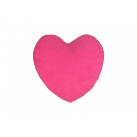Heart Shaped Blended Plush Pillow Cover(White w/ Pink, 40*40cm)  (10/pack)