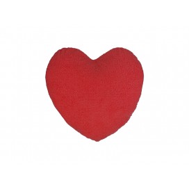 Heart Shaped Blended Plush Pillow Cover(White w/ Red, 40*40cm) (10/pack)