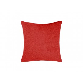 Square Blended Plush Pillow Cover (White w/ Red, 40*40cm)                                (10/pack)